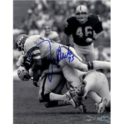 Joe Klecko Signed New York Jets 8X10 Photo B&W Sacking Jim Plunkett (New York Sack Exchange)- Steine