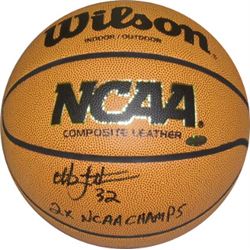 Christian Laettner Signed Wilson NCAA Indoor/Outdoor Basketball 2X NCAA Champs (Duke Blue Devils)