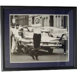 Joe Pepitone Signed New York Yankees B&W 16X20 Brooklyn Stickball Photo Custom Framed W/ Blue Mat- S