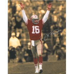 Joe Montana Signed San Francisco 49Ers 16X20 Photo (Sepia Spotlight Arms Up)
