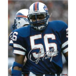Darryl Talley Signed Buffalo Bills 8X10 Photo (Blue Jersey)