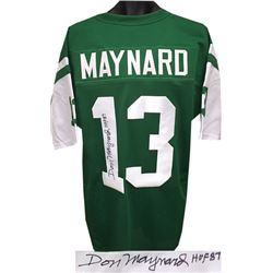 Don Maynard New York Jets Signed Green TB Prostyle Jersey HOF 87 XL- JSA Hologram