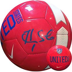 Hope Solo Signed Nike Official Size 5 Red Soccer Ball (Olympics Team USA World Cup)
