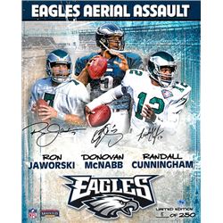Randall Cunningham Signed Philadelphia Eagles Aerial Assault 16X20 Photo W/ 3 Signatures- Limited Ed