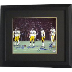 Steel Curtain Signed Pittsburgh Steelers 11X14 Photo Custom Framed 4 Sig- PSA Hologram