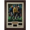 Image 1 : Tiger Woods Unsigned Engraved Collection 30X32 Leather Framed Masters Champions-Walking W/Nicklaus &