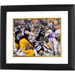 Ernie Holmes Signed Pittsburgh Steelers Steel Curtain 8X10 Photo Custom Framed Color Action 4 Signat
