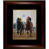 Image 1 : Easy Goer Signed Horse Racing 1989 Belmont Stakes 16X20 Photo Custom Framed Vs Sunday Silence W/ "He
