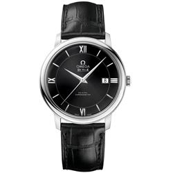 Omega  De Ville Prestige Co-Axial 39.5Mm Black Leather Strap  Men Watch