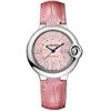 Image 1 : Cartier  Ballon Bleu 33Mm Pink Leather Automatic  Women Watch