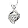 Image 1 : 14K White Gold Bypass Diamond Heart Pendant With 18" Chain