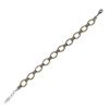 Image 2 : Two Tone Brass, Matte Gold Ovals With CZ Bars Link Bracelet, 7