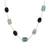 Image 1 : Amy And Aqua Combination Semi Precious Faceted Stones On Gold Plated Sterling Silver Chain, 18" 2"