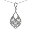 Image 1 : 14K White Gold  Brushed Diamond Pendant With 18" Chain