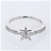 Image 1 : Star-Shape Baguette & Round Prong-Set Ring In 14K White Gold | 253863