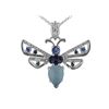 Image 1 : SS BLUE AGATE / IOL / TANZ / WHITE TOPAZ PENDANT (#10454SPMUL)