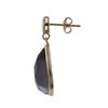 Image 2 : Dark Amy Cat's Eye Semi Precious Faceted Stone On Gold Plated Sterling Silver Post Earrings, 1.10