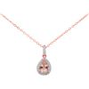 Image 1 : STERLING SILVER PINK GOLD PLATED MORGANITE / WHITE TOPAZ PENDANT (#10060MUL)