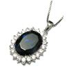 Image 1 : Sterling Silver-Cz Saphire Royal Pendant