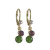 Image 1 : Green Jade 6Mm And Amy 4Mm Semi Precious Balls Dangling, Gold Plated Surgical Steel Lever Back With 