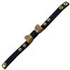 Image 2 : Gold Plated Stainless Steel Bow Design On Blue Color Leather Bracelet With Snap Closure, 7.5