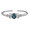 Image 1 : SS SWISS BLUE TOPAZ / WHITE TOPAZ HINGED CUFF BANGLE (#10496MUL)