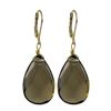 Image 1 : Smoke Semi Precious Stone On Gold Tone Sterling Silver Lever Back Earrings -1.87