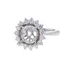 Image 1 : Round-Cut Prong-Set Halo Diamond Semi Mount  In 14K White Gold | 419609