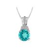 Image 1 : SS SWISS BLUE TOPAZ / DIAMOND PENDANT (#10161SW)