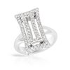 Image 1 : Split-Shank Rectangular Diamond Ring  In 14K White Gold | 283007