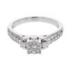 Image 1 : Genuine Diamond Cluster Ring In 14K White Gold|438723