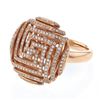 Image 1 : Pave-Set Maze Design Diamond Ring In 14K Rose Gold | 382767