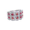 Image 1 : 14K White Gold Ruby And Diamond Band