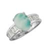 Image 1 : SS LARIMAR / WHITE ZIRCON RING - Size 7 (#10554MUL)