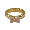 Image 1 : Pink Enamel Bow, Gold Tone Brass Ring Size 2.5