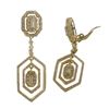 Image 1 : Gold Plated Sterling Silver Hexagon Shape CZ Clip On Earrings -1.93
