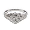 Image 1 : White Diamond Cluster Ring In 14K White Gold | 437963