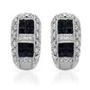 Invisible-Set Sapphire Earrings W/ Diamonds In 18K White Gold | 289836