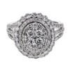 Image 1 : Round-Cut With Double Halo 3-Row Shank Cluster Diamond Ring In 14K White Gold | 435945