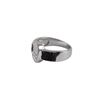 Image 2 : Sterling Silver CZ White Black Belt Ring