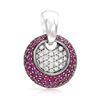 Image 1 : Circle-Shaped Diamond W/ Ruby Slider W/ Chain In 14K White Gold | 151447