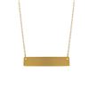 Image 1 : Gold Plated Brass Rectangular Plate On Gold Plated Sterling Silver Chain Necklace