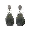 Image 1 : Labradorite(Grey) Semi Precious Stone Dangling On Rhodium Plated Sterling Silver CZ Post Earrings, 1