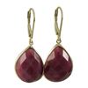 Image 1 : Rhodonite (Pink) Semi Precious Faceted Stone On Gold Plated Sterling Silver Lever Back Earrings Dime