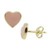 Image 1 : Light Pink Enamel Heart Stud, Gold Over Sterling Silver Post Earrings-0.31"