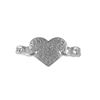 Image 1 : Sterling Silver Heart With CZ Ring Size 8