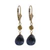 Image 1 : Sodalite(Blue) 9.5X11mm Teardrop And Labradorite(Grey) 4Mm Ball Semi Precious Stones On Gold Filled 