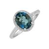 Image 1 : SS LONDON BLUE TOPAZ / DIAMOND RING - Size 7 (#10156LDN)