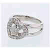 Image 1 : Split-Shank Heart & Star Pave Diamond Ring  In 18K White Gold | 323949