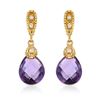 Image 1 : Pear-Shaped Amethyst Diamond Earring In 14K Rose Gold | 418464